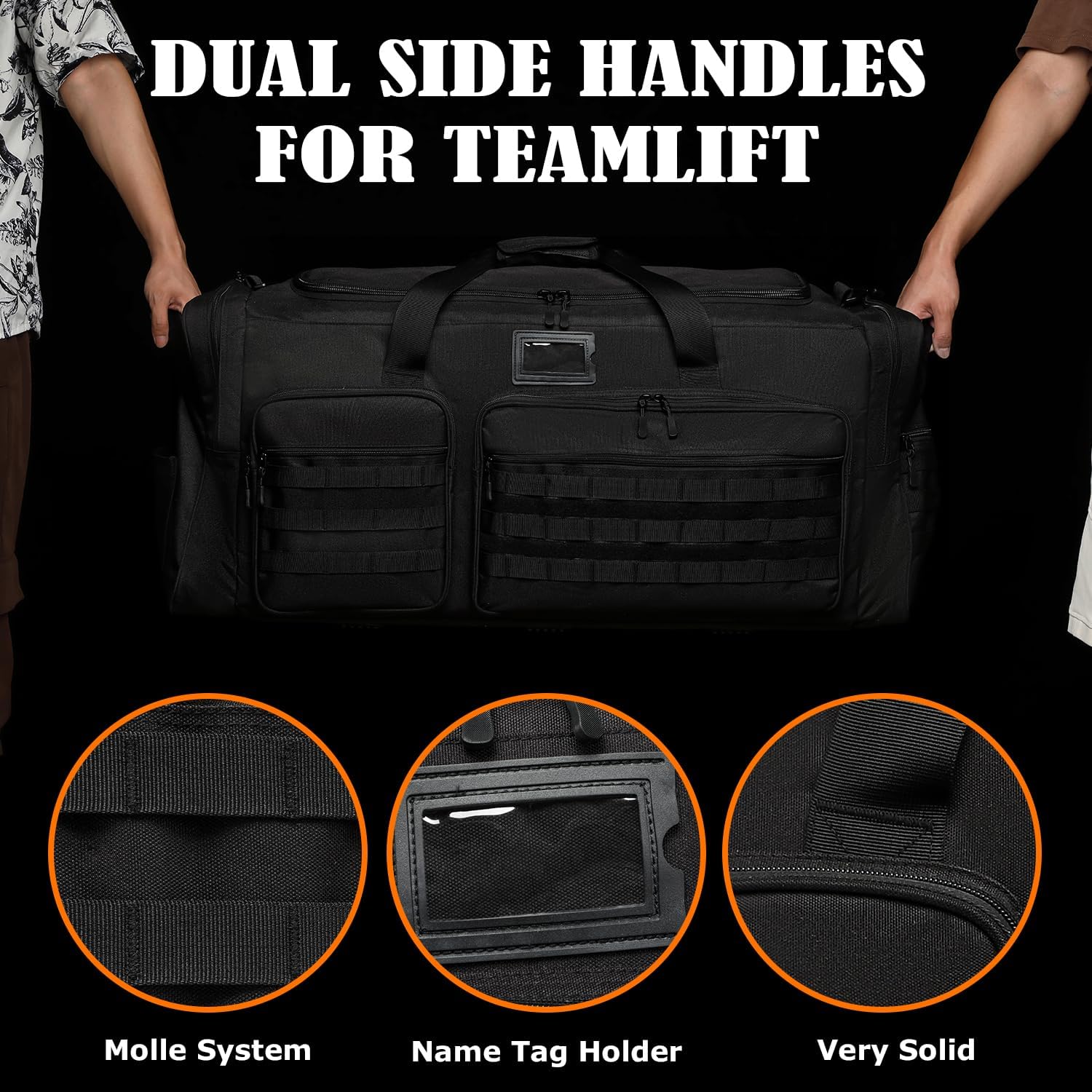 130L Extra Large Duffle Bag for Men, Heavy Duty Duffle Bag for Travel, Large Sports Gym Equipment Bag for Hockey Football Baseball Soccer Basketball & Drum Hardware - Image 6