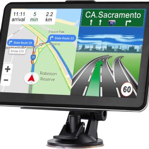 GPS Navigation for Car Truck Navigator Latest Maps 7 Inch Touch Screen Vehicle GPS Commercial Trucker Navigation Voice Speeding Warning Free Lifetime Update of World Maps